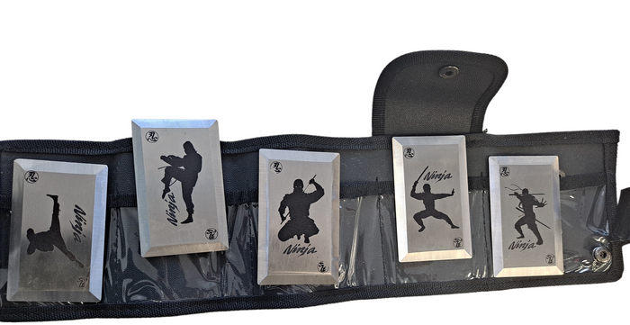 Ninja - 5 Piece Throwing Card Set - Silver