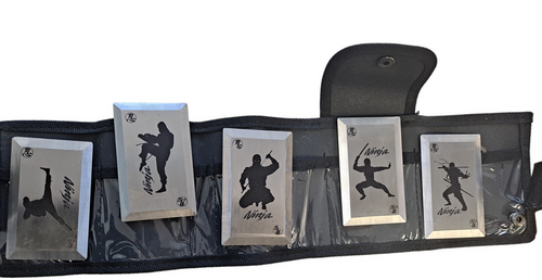Ninja - 5 Piece Throwing Card Set - Silver
