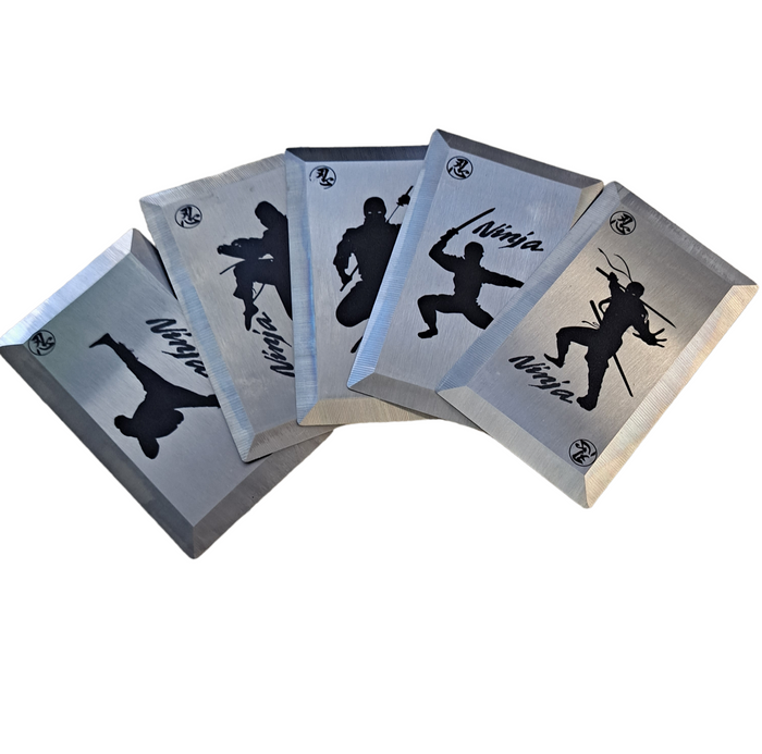 Ninja - 5 Piece Throwing Card Set - Silver