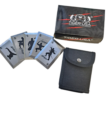 Ninja - 5 Piece Throwing Card Set - Silver