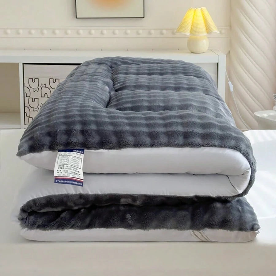 Oaskys Cute Soft Mattress Topper- Comfort Breathable Fiber Filling Folding Roll Up Mattress Sleeping Pad, 6-8cm Warm Thickness Quilted Mattress Topper For Sleeping