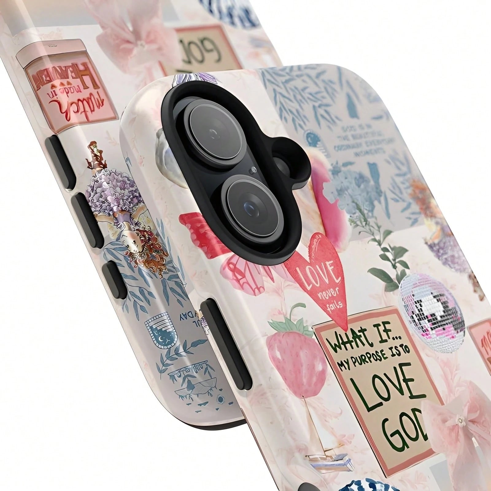 Ocean Style Collage Pattern Colorful Girls College Style 2 In 1 Film Phone Protective- Compatible With IPhone16,16plus,16promax,15Plus,15Pro,15ProMax,14,14Plus,14Pro,14ProMax,13,13Pro,13ProMax,12,12P