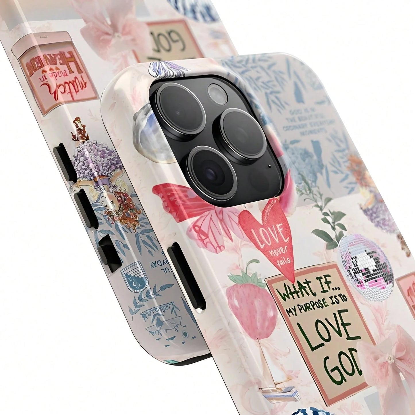 Ocean Style Collage Pattern Colorful Girls College Style 2 In 1 Film Phone Protective- Compatible With IPhone16,16plus,16promax,15Plus,15Pro,15ProMax,14,14Plus,14Pro,14ProMax,13,13Pro,13ProMax,12,12P