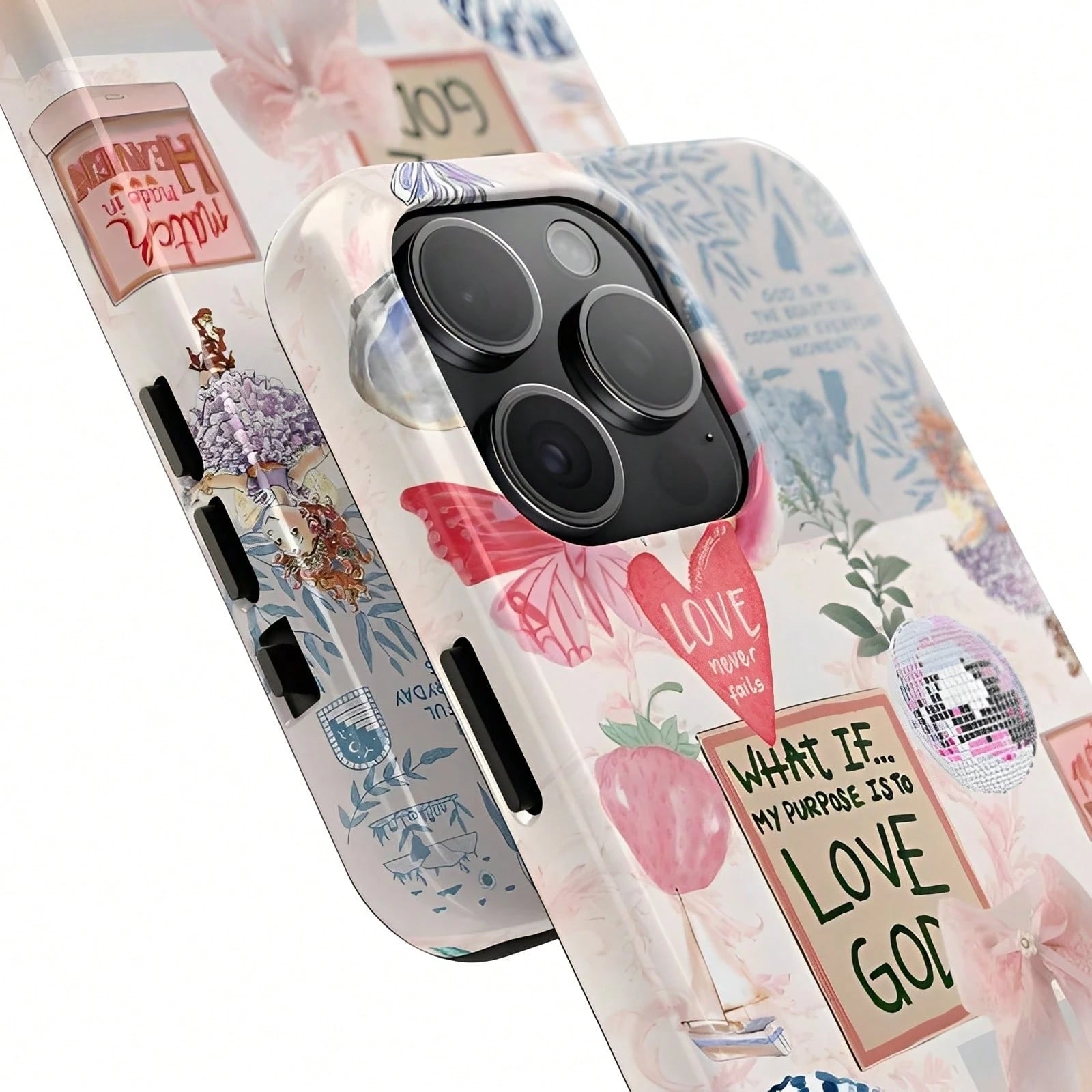 Ocean Style Collage Pattern Colorful Girls College Style 2 In 1 Film Phone Protective- Compatible With IPhone16,16plus,16promax,15Plus,15Pro,15ProMax,14,14Plus,14Pro,14ProMax,13,13Pro,13ProMax,12,12P