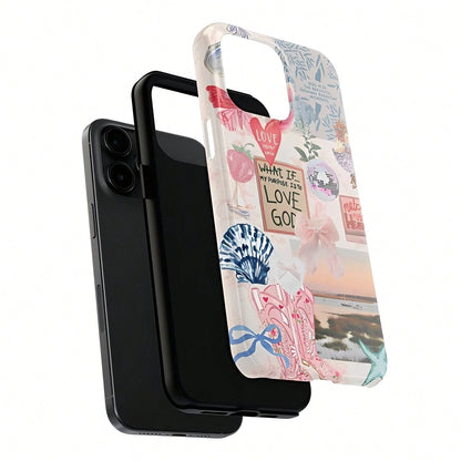 Ocean Style Collage Pattern Colorful Girls College Style 2 In 1 Film Phone Protective- Compatible With IPhone16,16plus,16promax,15Plus,15Pro,15ProMax,14,14Plus,14Pro,14ProMax,13,13Pro,13ProMax,12,12P