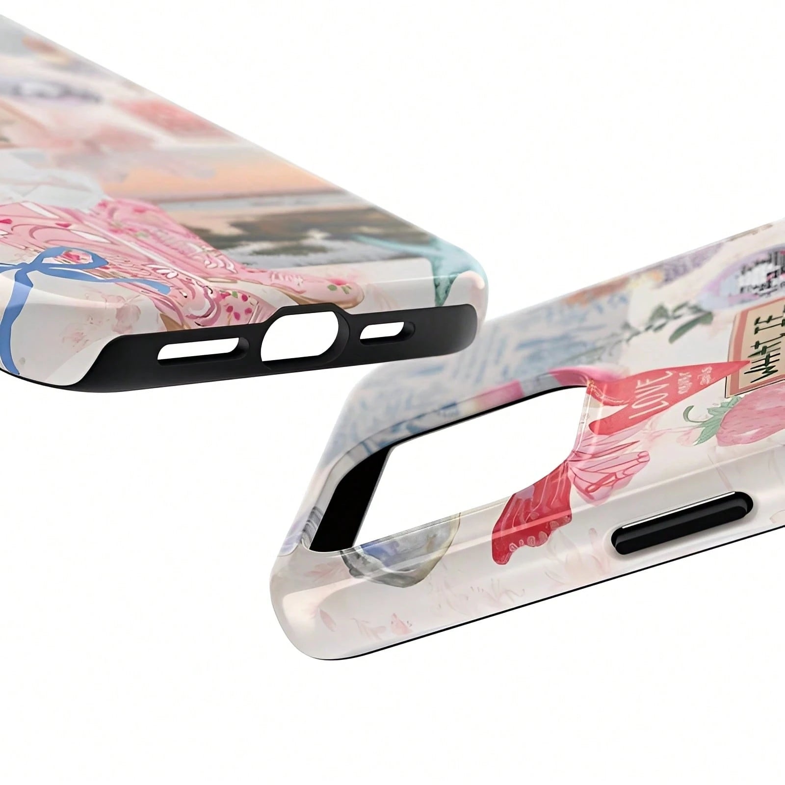 Ocean Style Collage Pattern Colorful Girls College Style 2 In 1 Film Phone Protective- Compatible With IPhone16,16plus,16promax,15Plus,15Pro,15ProMax,14,14Plus,14Pro,14ProMax,13,13Pro,13ProMax,12,12P