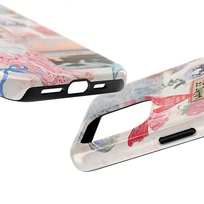 Ocean Style Collage Pattern Colorful Girls College Style 2 In 1 Film Phone Protective- Compatible With IPhone16,16plus,16promax,15Plus,15Pro,15ProMax,14,14Plus,14Pro,14ProMax,13,13Pro,13ProMax,12,12P