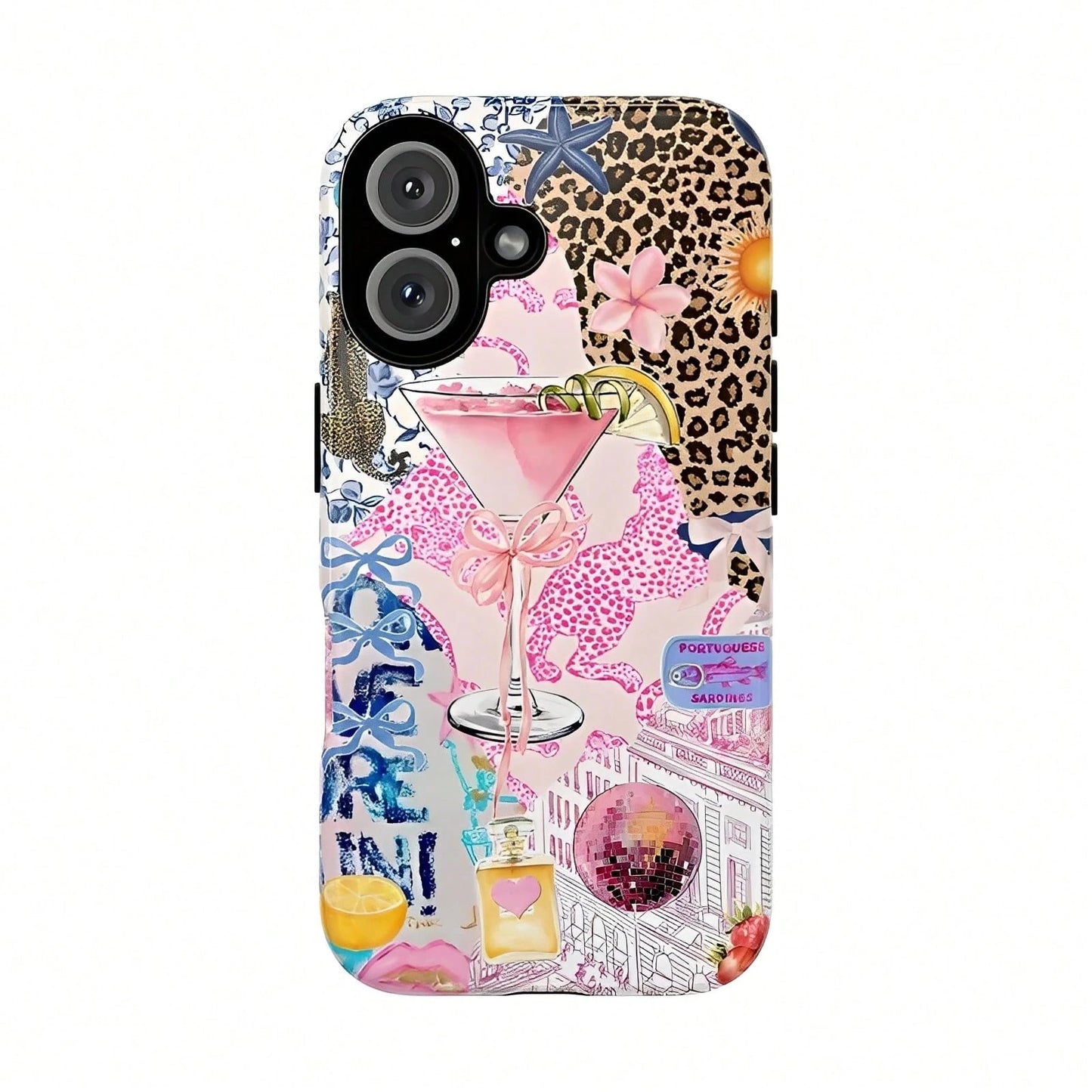 Ocean Style Collage Pattern Colorful Girls College Style 2 In 1 Film Phone Protective- Compatible With IPhone16,16plus,16promax,15Plus,15Pro,15ProMax,14,14Plus,14Pro,14ProMax,13,13Pro,13ProMax,12,12P