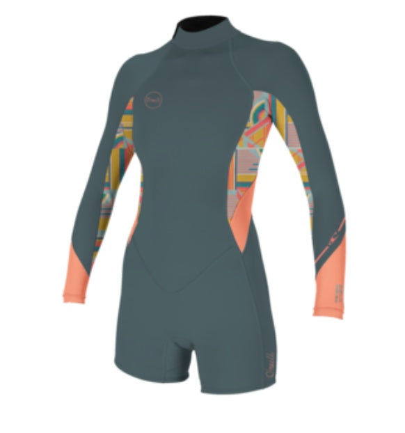 O'Neill Womens Bahia 2/1 Back Zip L/S Spring Suit Shade
