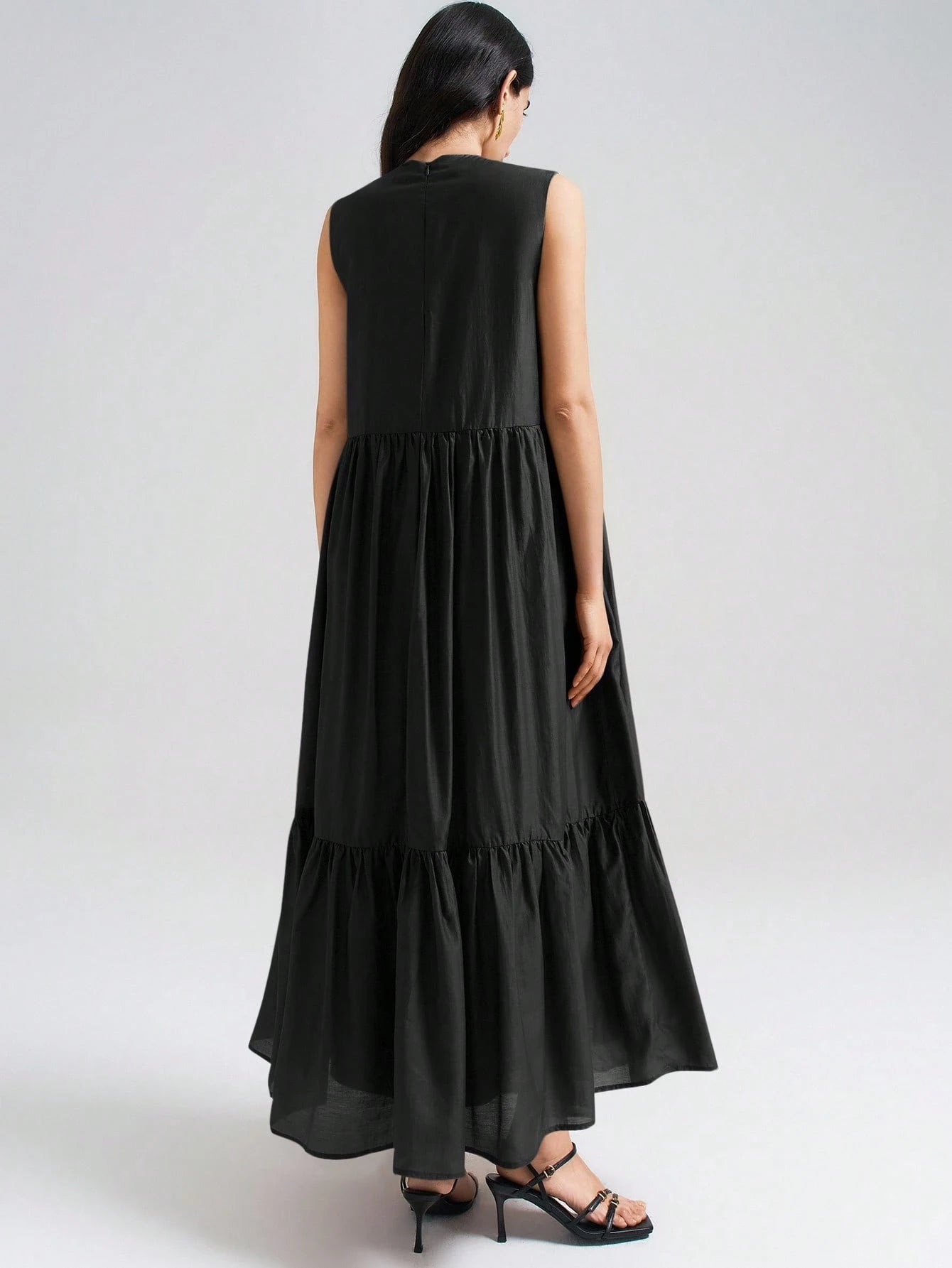 Ontre 2026SS New Arrival Women's Casual Commuting Fashion Versatile Sleeveless Solid Color Dress, Business Casual