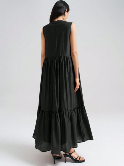 Ontre 2026SS New Arrival Women's Casual Commuting Fashion Versatile Sleeveless Solid Color Dress, Business Casual