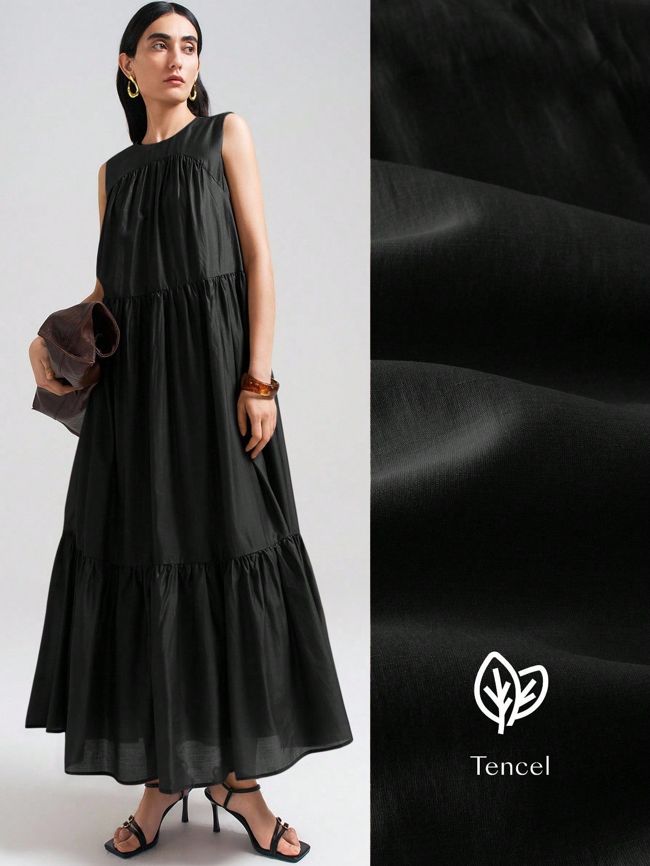 Ontre 2026SS New Arrival Women's Casual Commuting Fashion Versatile Sleeveless Solid Color Dress, Business Casual
