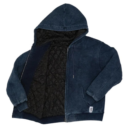 Op1UM JACKET HOODIE STONE WASHED BLUE ZIP