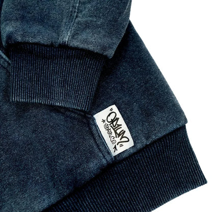 Op1UM JACKET HOODIE STONE WASHED BLUE ZIP