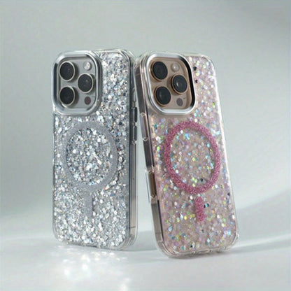 OroBelle Bling Glitter Compatible With IPhone Case Shiny Sparkle Cover Support MagSafe & Wireless Compatible With IPhone 17 16 15 14 13 12 Pro Max Air