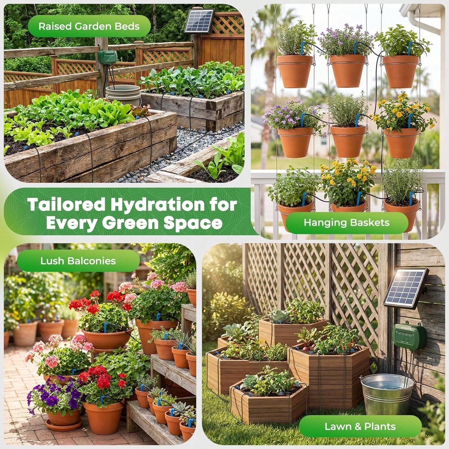 Outdoor Solar Automatic Watering Kit For Garden, Automatic Drip Watering System With 15 M Watering Hose, Automatic Watering Timer For Holidays, Balconies, Flower Pots, Plants