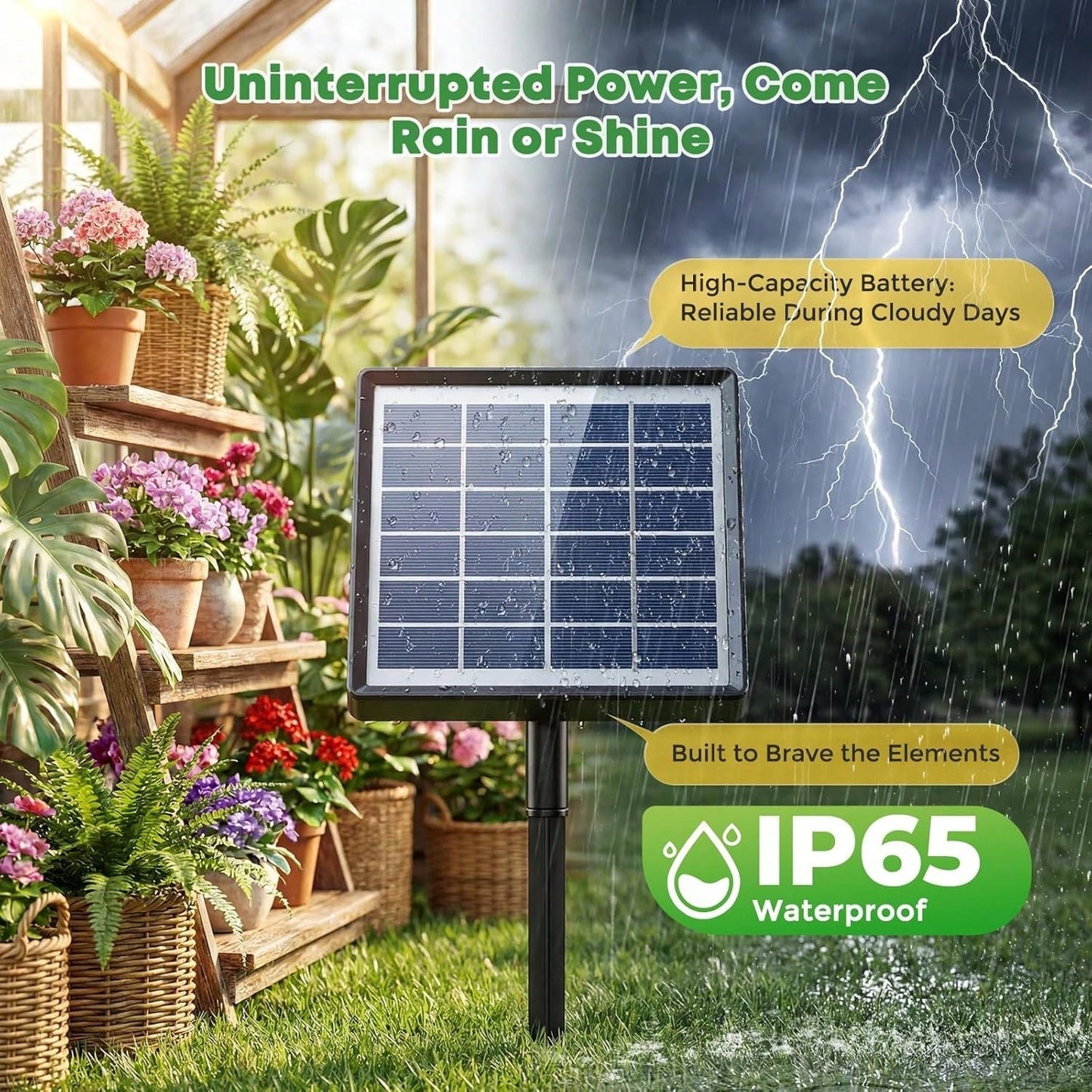 Outdoor Solar Automatic Watering Kit For Garden, Automatic Drip Watering System With 15 M Watering Hose, Automatic Watering Timer For Holidays, Balconies, Flower Pots, Plants