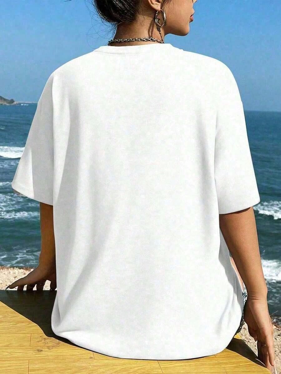 Overstimulated Graphic Oversized Loose Fit Women Short Sleeve Casual Tee Anti-Wrinkle Cotton T High Quality