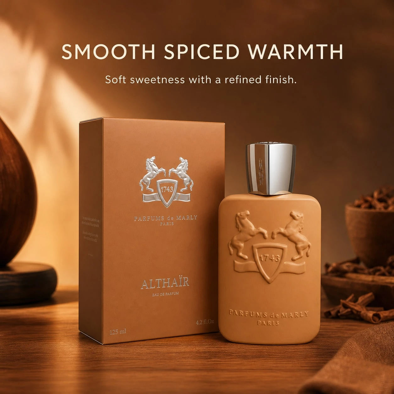 ParfumsDeMarly Althair Eau De Parfum 125ml/4.2oz, Long Lasting Perfume Cologne, Warm Woody Amber Scent For Daily Wear, Evening, Travel And Gift