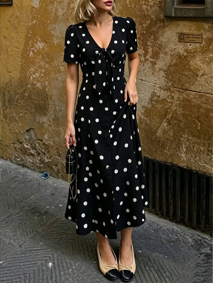 PariChic New Spring/Summer Short Sleeve Polka Dot Women's Dress