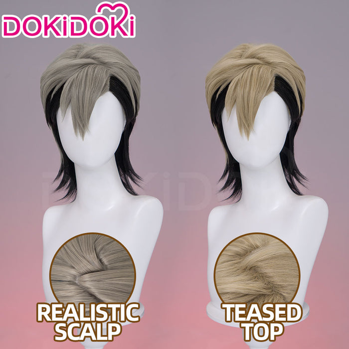 【Partially Ready For Ship】【Front Lace】DokiDoki Anime GACHIAKUTA Cosplay Zanka Nijiku Wig / Mask Short Dark Brown Black Hair Mullet