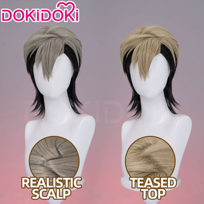 【Partially Ready For Ship】【Front Lace】DokiDoki Anime GACHIAKUTA Cosplay Zanka Nijiku Wig / Mask Short Dark Brown Black Hair Mullet