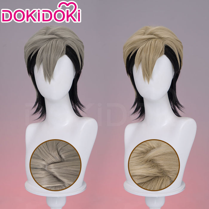 【Partially Ready For Ship】【Front Lace】DokiDoki Anime GACHIAKUTA Cosplay Zanka Nijiku Wig / Mask Short Dark Brown Black Hair Mullet