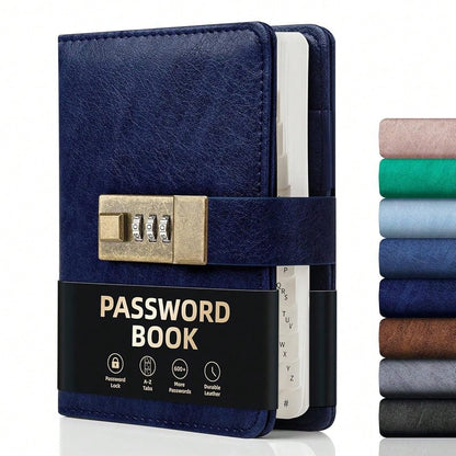 Password Book With Lock, Password Book With Alphabetical Tabs 600+ Password Spaces, Password Logbook With Lock, Password Keeper For Computer 4.33 X 6.18 Inch Dark Blue