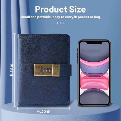 Password Book With Lock, Password Book With Alphabetical Tabs 600+ Password Spaces, Password Logbook With Lock, Password Keeper For Computer 4.33 X 6.18 Inch Dark Blue