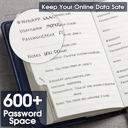 Password Book With Lock, Password Book With Alphabetical Tabs 600+ Password Spaces, Password Logbook With Lock, Password Keeper For Computer 4.33 X 6.18 Inch Dark Blue
