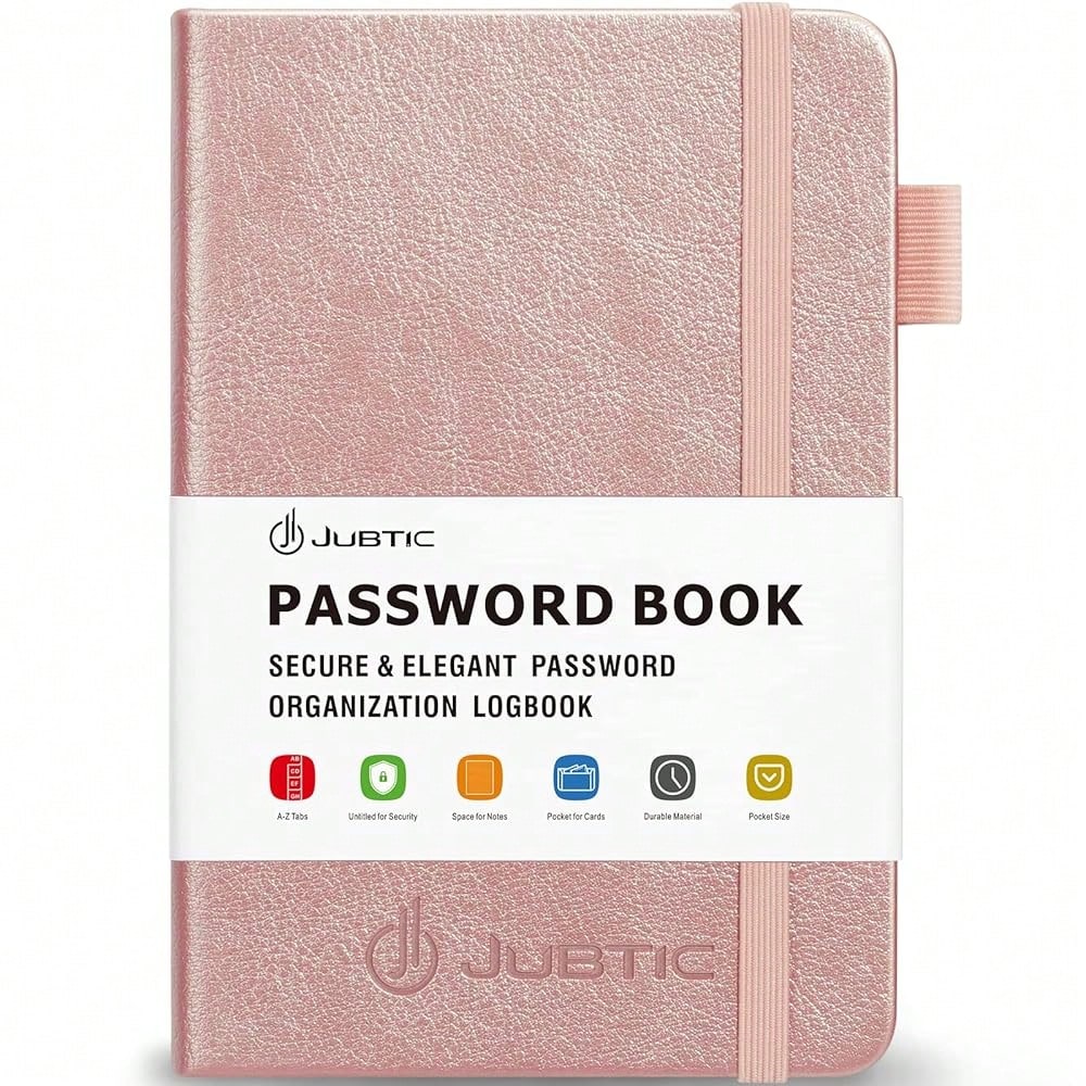 Password Keeper Book With Alphabetical Tabs. Medium Size Password Book For Seniors, Internet Website Address Log In Detail. Hardcover Password Notebook For Home Office, Navy Blue