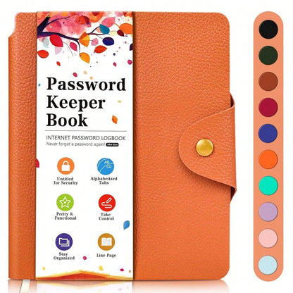 Password Keeper With Alphabetical Tabs, Internet Password Organizer For Contacts, Websitesm Special Days And Notes – 6'' X5.1'', Orange