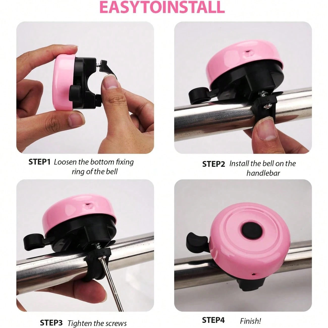 Pastel Color Bicycle Bell, Retro Metal Ring For Bikes & Scooters