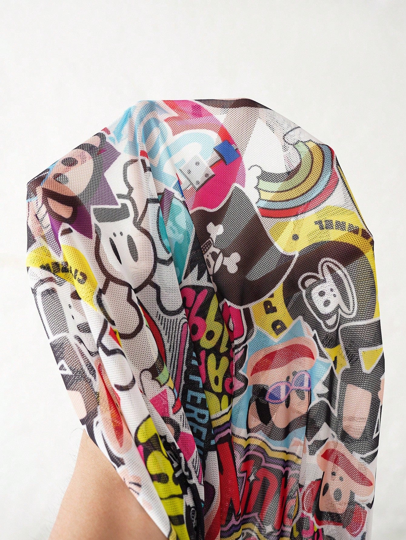 Paul Frank X Women's Cartoon Pattern Tight Fit Crew Neck Long Sleeve Top