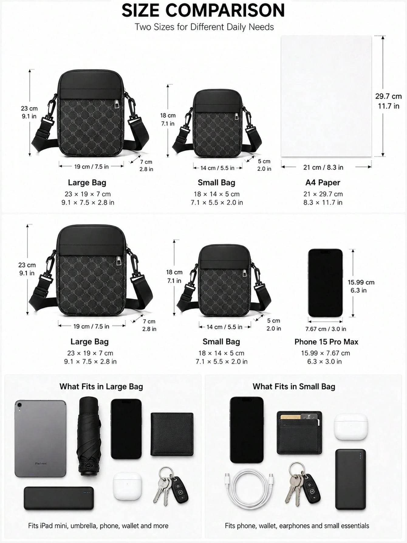 peach tree Men's Box Bag,  PU Waterproof  Suitable For Business Trip,  Large Capacity, Portable