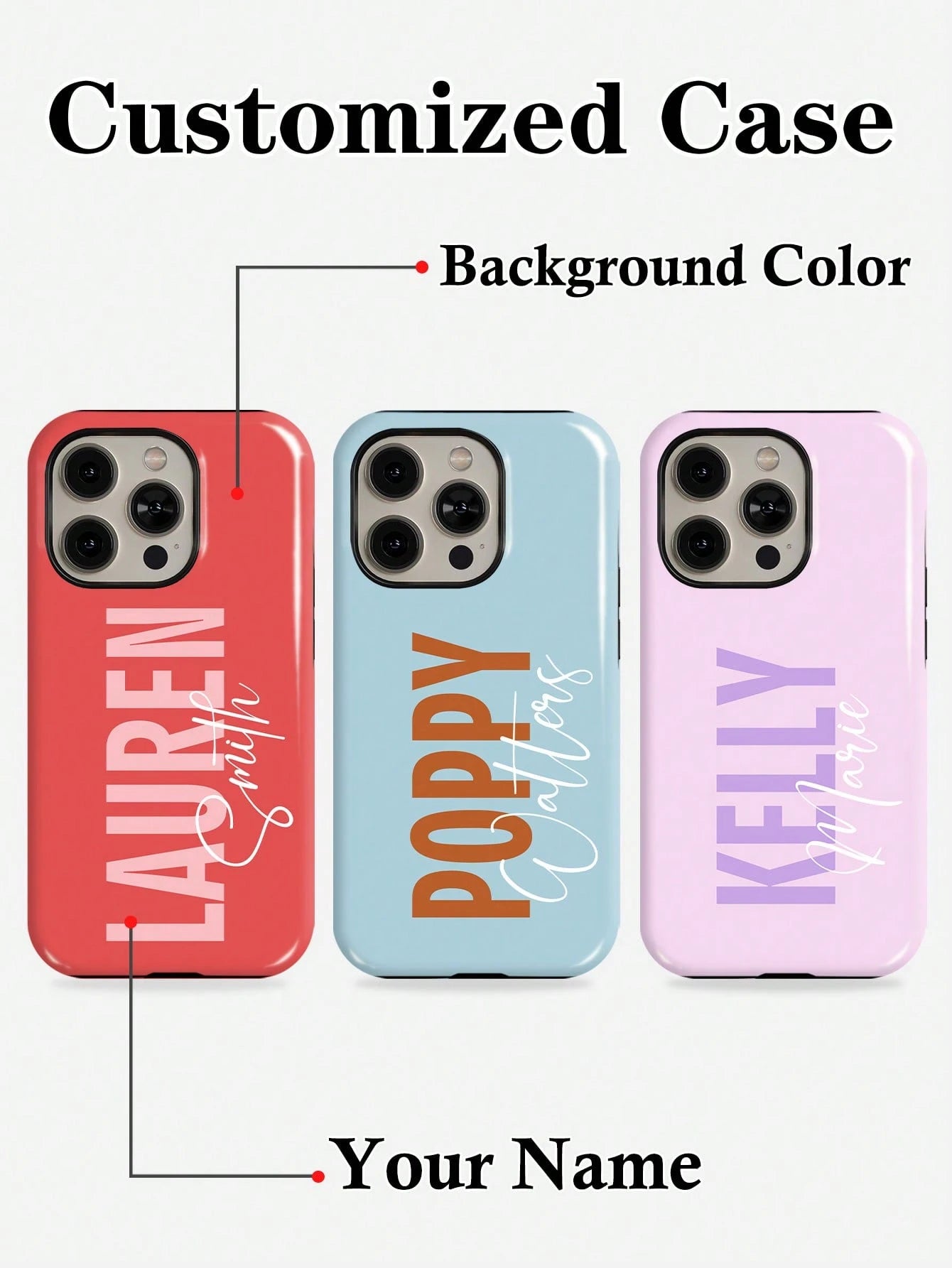 Personalized 3D Colorful Initial Letter Customized Glossy 2-In-1 Filmstrip Phone Case Protective Cover Compatible With Various Phone Models Girly Girl Stuff Customized Phone Case For Women Girls Aesth