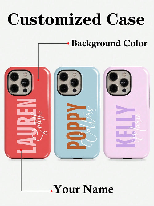 Personalized 3D Colorful Initial Letter Customized Glossy 2-In-1 Filmstrip Phone Case Protective Cover Compatible With Various Phone Models Girly Girl Stuff Customized Phone Case For Women Girls Aesth