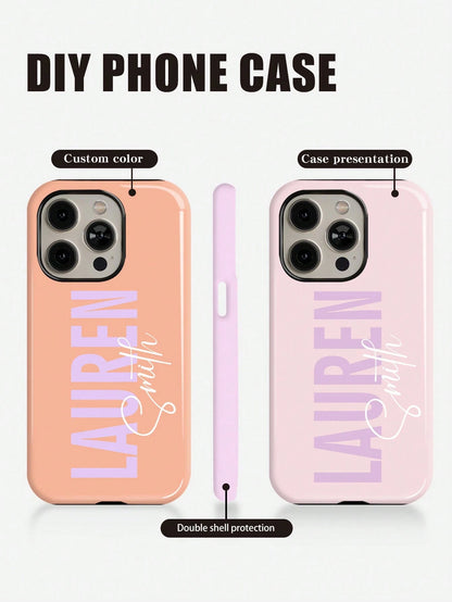 Personalized 3D Colorful Initial Letter Customized Glossy 2-In-1 Filmstrip Phone Case Protective Cover Compatible With Various Phone Models Girly Girl Stuff Customized Phone Case For Women Girls Aesth
