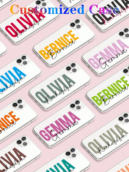 Personalized 3D Colorful Initial Letter Customized Glossy 2-In-1 Filmstrip Phone Case Protective Cover Compatible With Various Phone Models Girly Girl Stuff Customized Phone Case For Women Girls Aesth