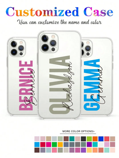 Personalized 3D Colorful Initial Letter Customized Glossy 2-In-1 Filmstrip Phone Case Protective Cover Compatible With Various Phone Models Girly Girl Stuff Customized Phone Case For Women Girls Aesth
