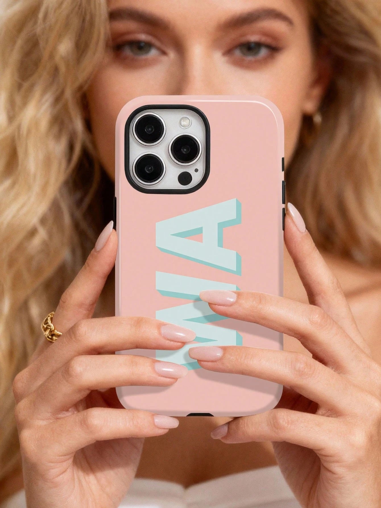 Personalized 3D Colorful Name Initial Letter Custom 2-In-1 Film Case Phone Cover Protective Shell For IPhone 11/12/13/14/15/16/17 Pro Max