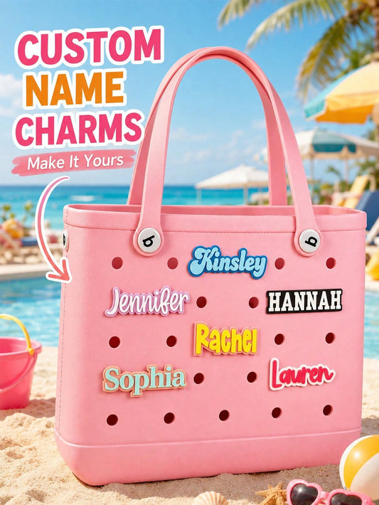 Personalized Acrylic Letter Name Charm, Suitable For Backpacks, Shoes And More, Customizable All-Season DIY Nameplate, Engraved, Neutral Casual Style, Suitable For Daily Use, Father's Day, Graduation