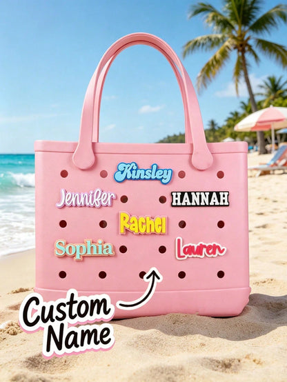 Personalized Acrylic Letter Name Charm, Suitable For Backpacks, Shoes And More, Customizable All-Season DIY Nameplate, Engraved, Neutral Casual Style, Suitable For Daily Use, Father's Day, Graduation
