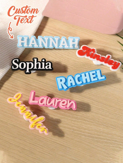 Personalized Acrylic Letter Name Charm, Suitable For Backpacks, Shoes And More, Customizable All-Season DIY Nameplate, Engraved, Neutral Casual Style, Suitable For Daily Use, Father's Day, Graduation