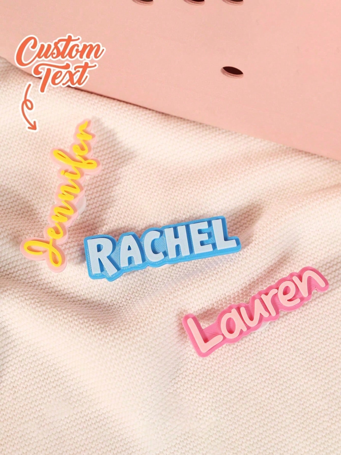 Personalized Acrylic Letter Name Charm, Suitable For Backpacks, Shoes And More, Customizable All-Season DIY Nameplate, Engraved, Neutral Casual Style, Suitable For Daily Use, Father's Day, Graduation