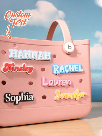 Personalized Acrylic Letter Name Charm, Suitable For Backpacks, Shoes And More, Customizable All-Season DIY Nameplate, Engraved, Neutral Casual Style, Suitable For Daily Use, Father's Day, Graduation