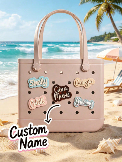Personalized Acrylic Letter Name Charm, Suitable For Backpacks, Shoes And More, Customizable All-Season DIY Nameplate, Engraved, Neutral Casual Style, Suitable For Daily Use, Father's Day, Graduation