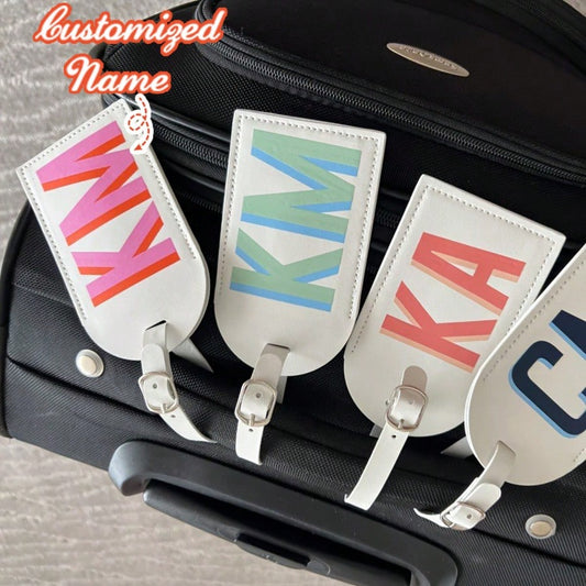 Personalized Shadow Letter Luggage Tag, PU Travel Bag Label, Luggage Tag, The Best Gift For Her/Him.