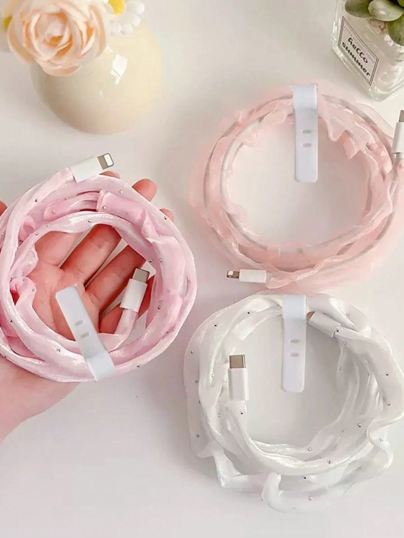 Phone Cable Protector Cord + Cable Tie, Durable Data Cable Protector Charger Protector