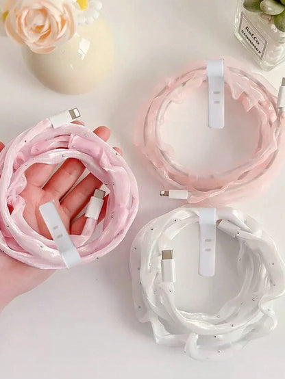 Phone Cable Protector Cord + Cable Tie, Durable Data Cable Protector Charger Protector